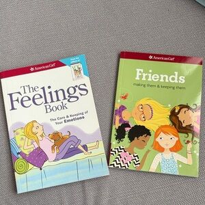 American Girl The Feelings Book and Friends Set Red, Green, Purple
